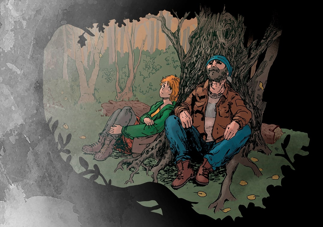A texture is put over the panel - giving it a bit of a gritty look