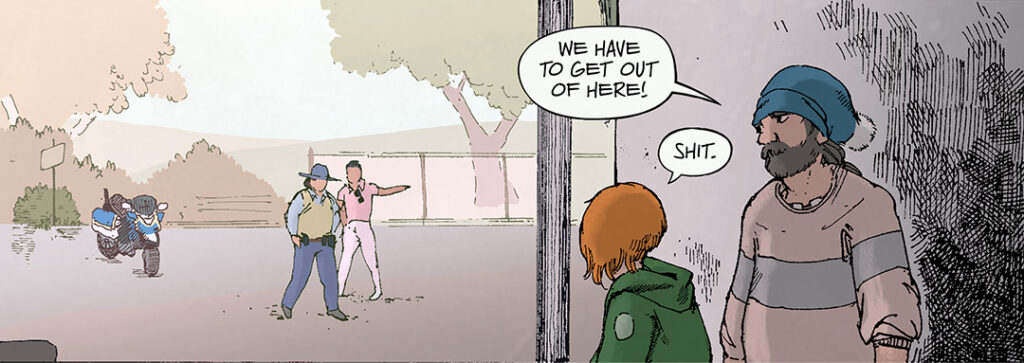A lettered comic panel