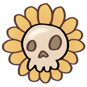 skull in a sunflower